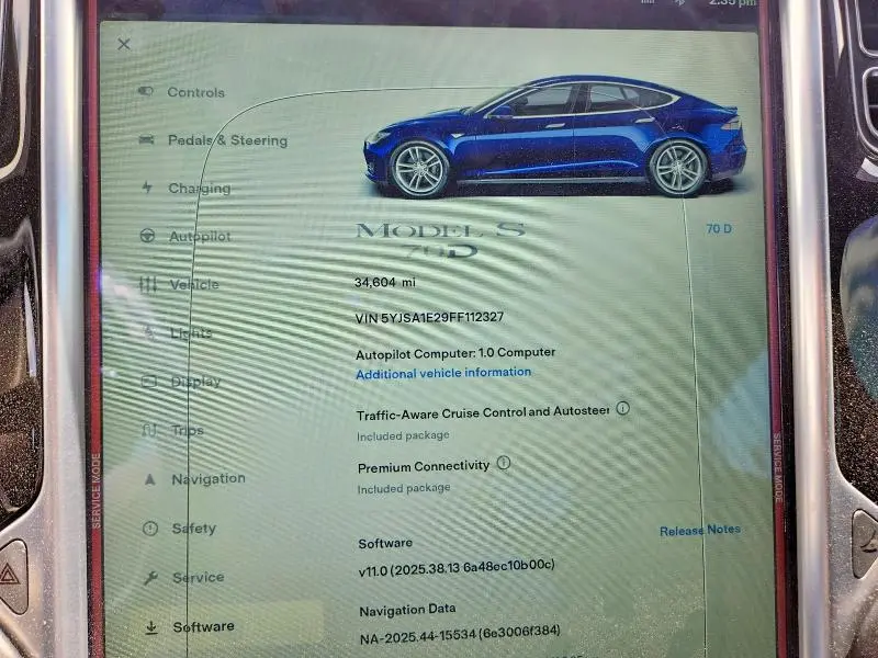 2015 TESLA MODEL S   