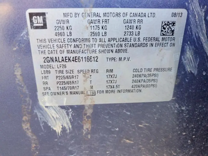 2014 CHEVROLET EQUINOX LS  