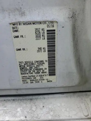 2016 NISSAN ALTIMA 2.5  