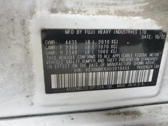 2013 SUBARU LEGACY 2.5I LIMITED