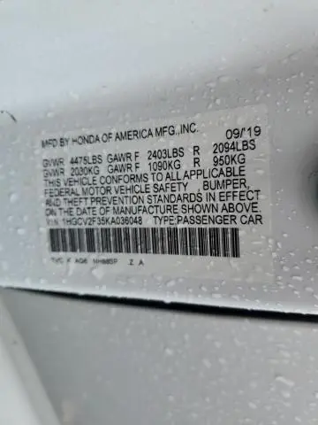 2019 HONDA ACCORD SPORT