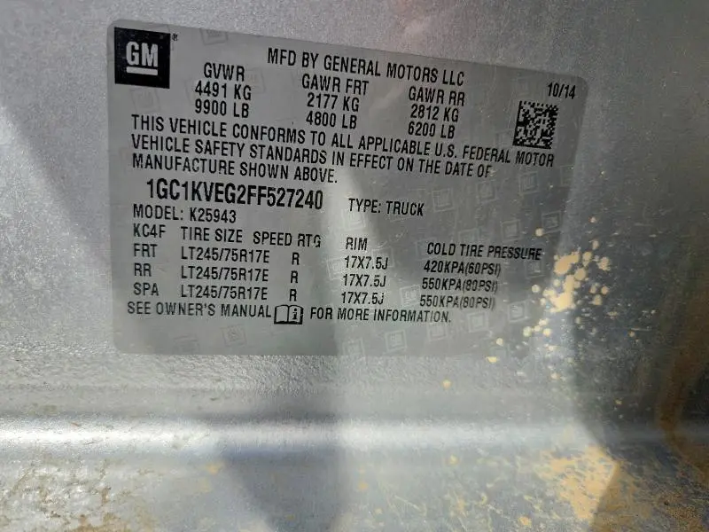 2015 CHEVROLET SILVERADO K2500 HEAVY DUTY LT  