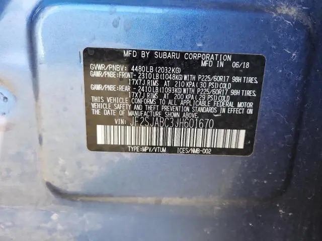 2018 SUBARU FORESTER 2.5I  