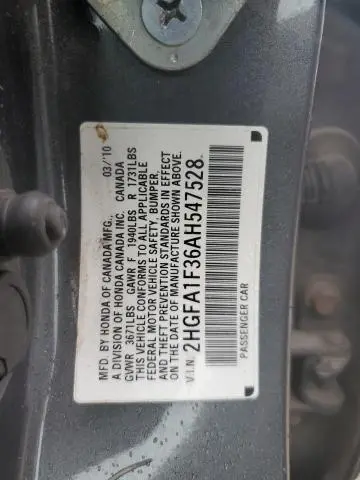2010 HONDA CIVIC VP  