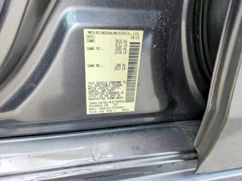 2014 NISSAN ALTIMA 2.5 SV  