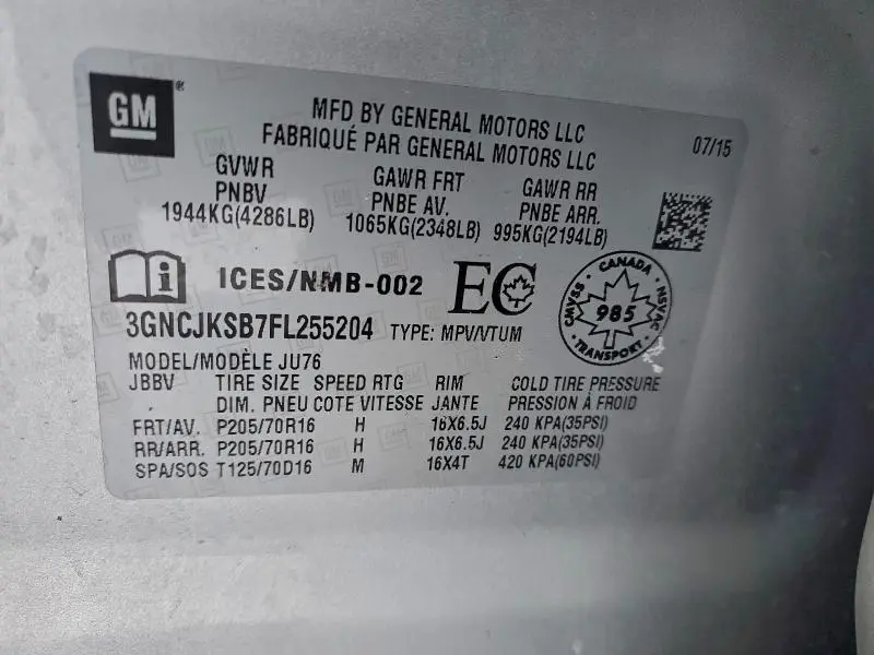 2015 CHEVROLET TRAX LS  