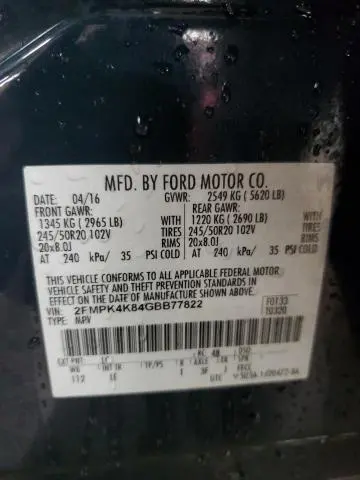 2016 FORD EDGE TITANIUM  