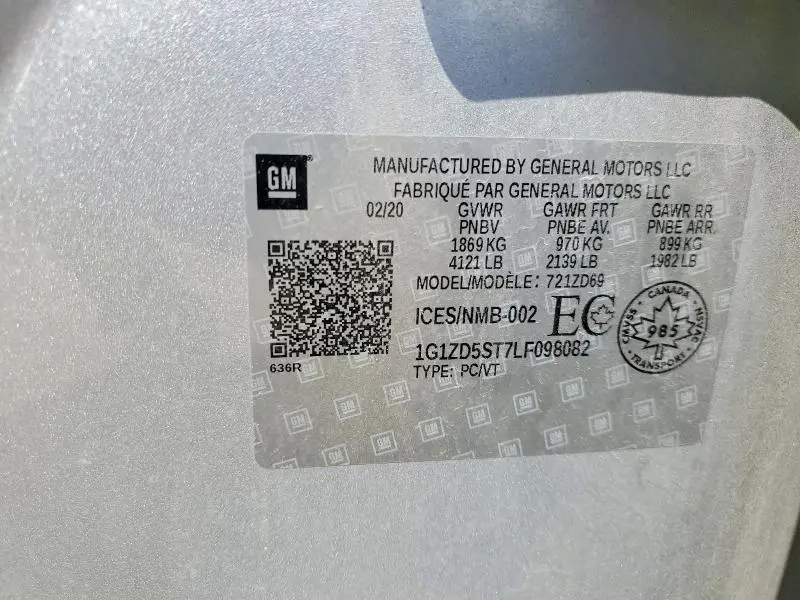 2020 CHEVROLET MALIBU LT  