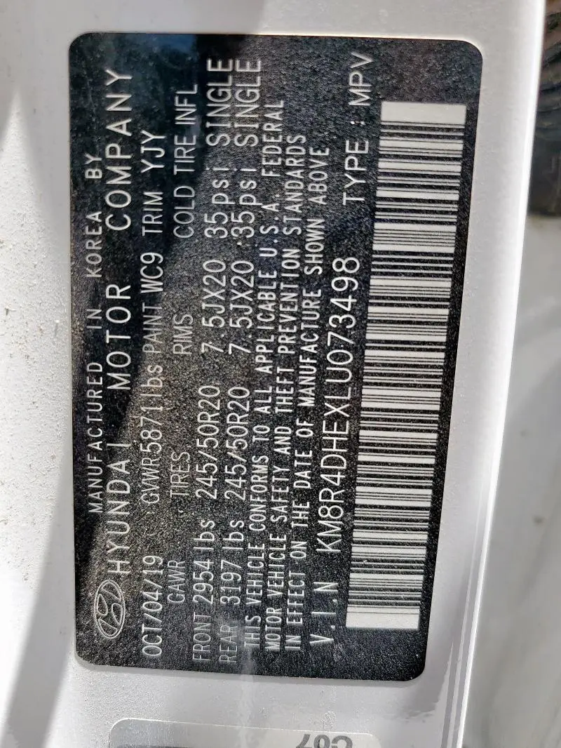 2020 HYUNDAI PALISADE SEL  