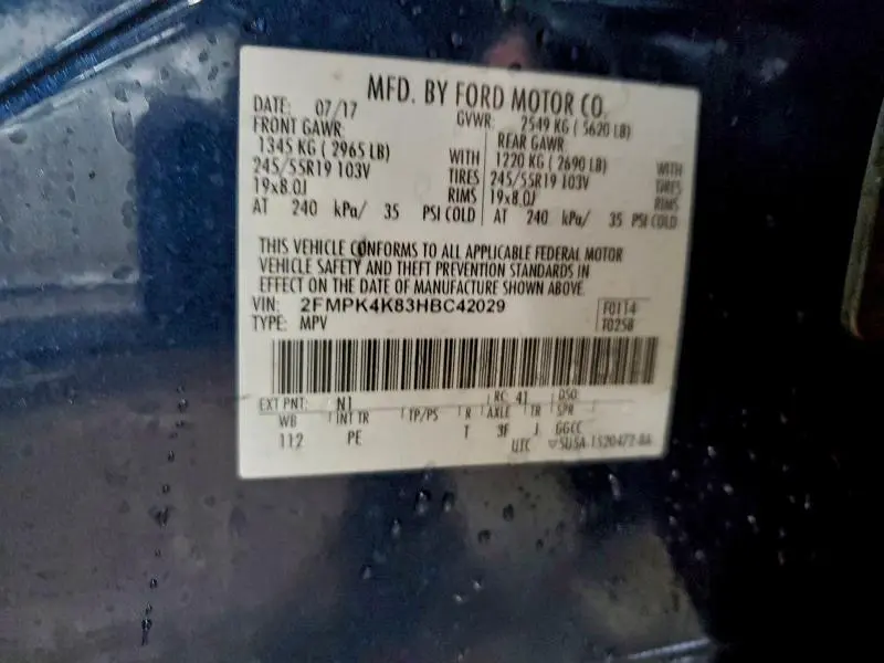 2017 FORD EDGE TITANIUM  