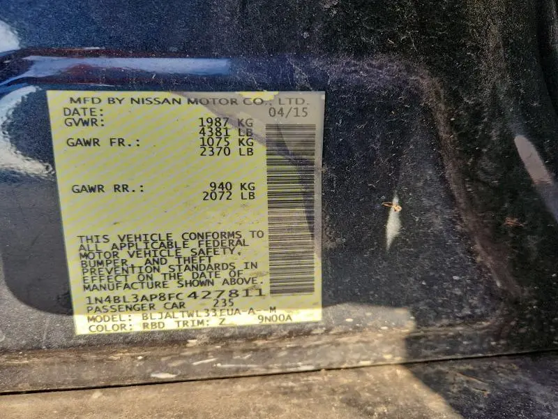 2015 NISSAN ALTIMA 3.5S  