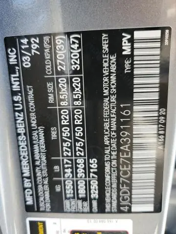 2014 MERCEDES-BENZ GL 450 4MATIC  