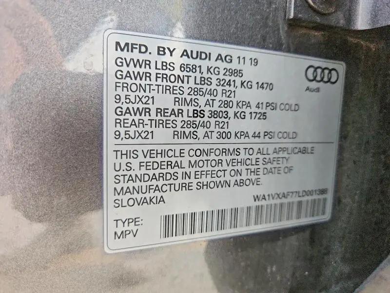 2020 AUDI Q7 PRESTIGE  