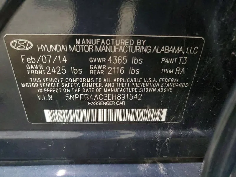 2014 HYUNDAI SONATA GLS  