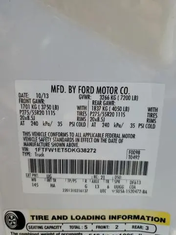 2013 FORD F150 SUPERCREW  