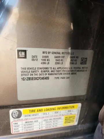 2012 CHEVROLET MALIBU LS  