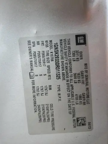 2013 CHEVROLET TAHOE SPECIAL  