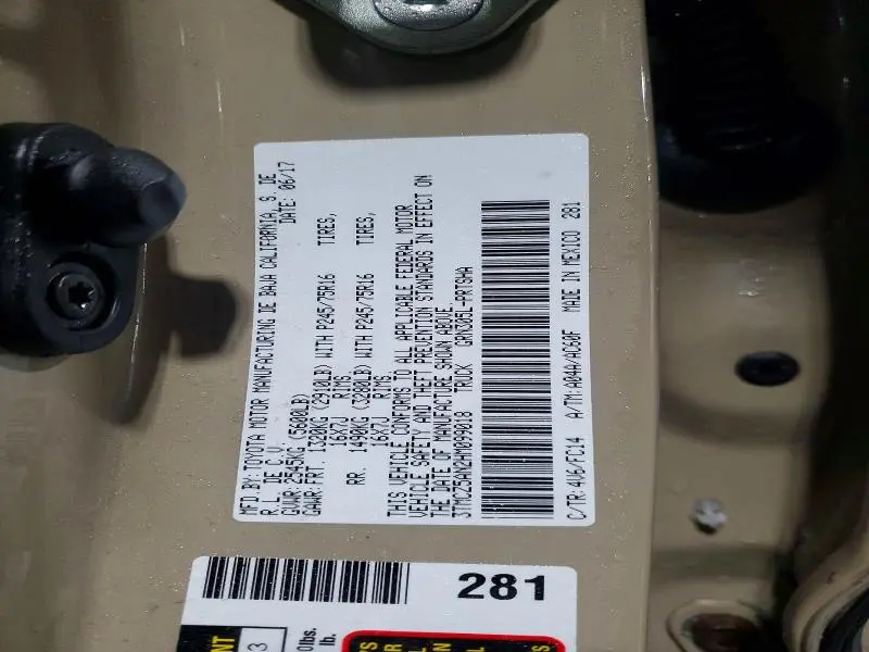 2017 TOYOTA TACOMA SR5 V6  