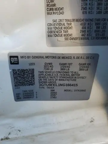 2022 GMC SIERRA LIMITED K1500 DENALI  