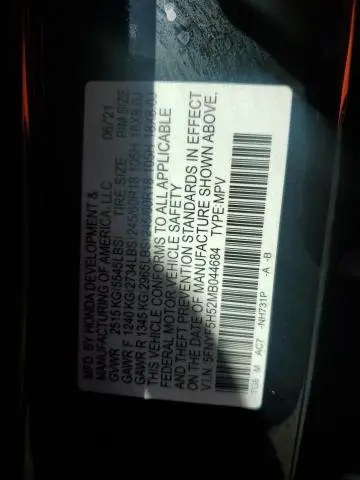 2021 HONDA PILOT EXL  