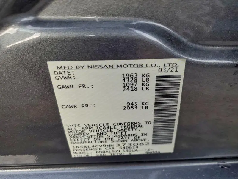 2021 NISSAN ALTIMA 2.5 SR  