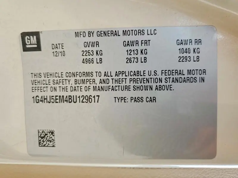 2011 BUICK LUCERNE CXL  