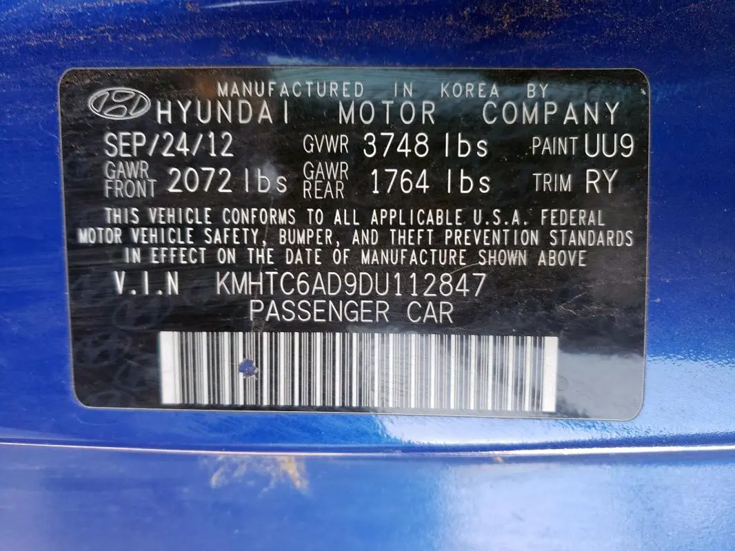2013 HYUNDAI VELOSTER   