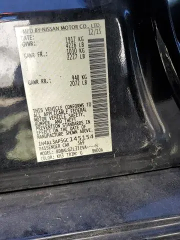 2016 NISSAN ALTIMA 2.5