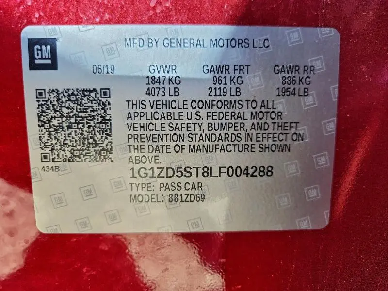 2020 CHEVROLET MALIBU LT  