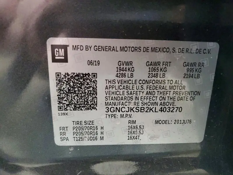 2019 CHEVROLET TRAX LS  