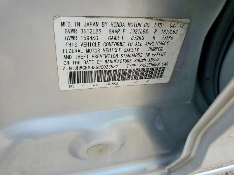 2012 HONDA FIT   