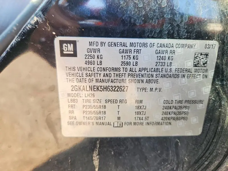 2017 GMC TERRAIN SLE  