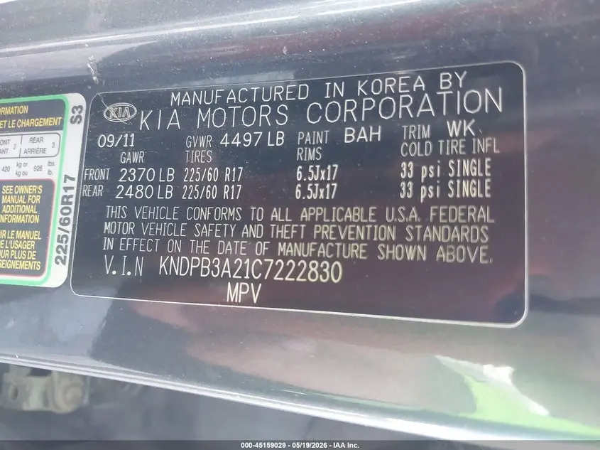 2012 KIA SPORTAGE LX
