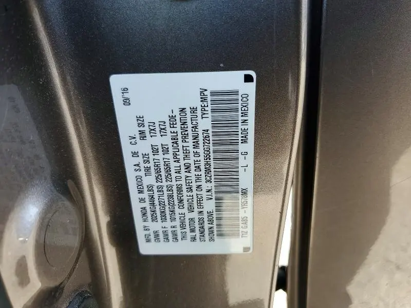 2016 HONDA CR-V EX  
