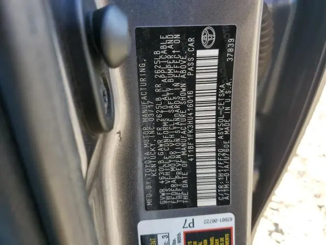 2017 TOYOTA CAMRY LE  