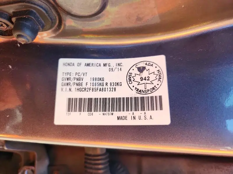 2015 HONDA ACCORD EXL  