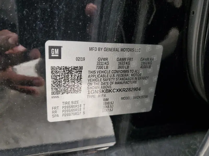 2019 CHEVROLET TAHOE K1500 LT  