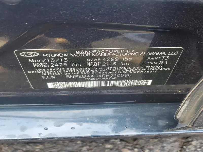 2013 HYUNDAI SONATA GLS  
