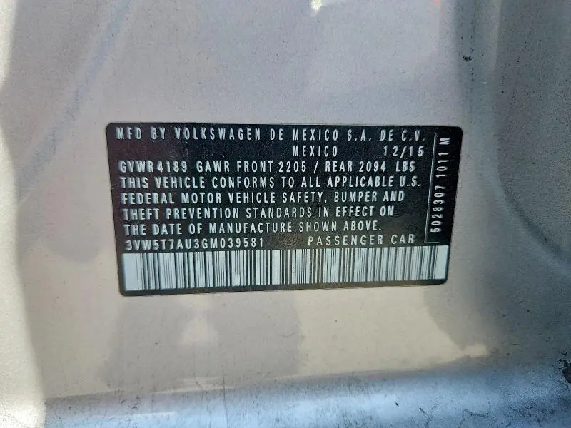 2016 VOLKSWAGEN GTI S  