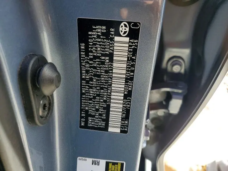 2022 TOYOTA COROLLA LE  