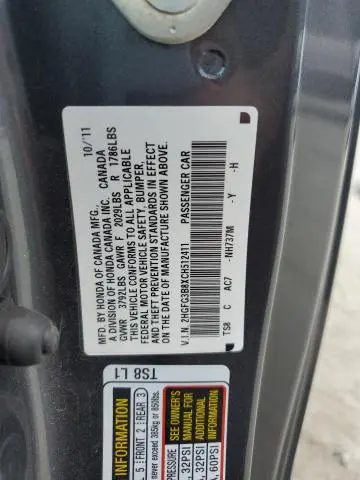 2012 HONDA CIVIC EX  