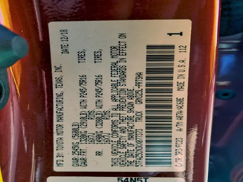 2019 TOYOTA TACOMA DOUBLE CAB  