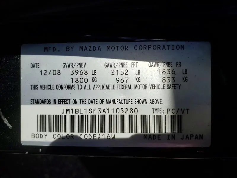 2010 MAZDA 3 I  