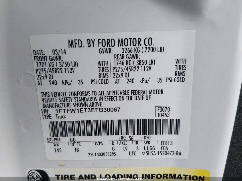 2014 FORD F-150 LIMITED