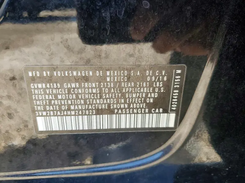 2017 VOLKSWAGEN JETTA S  