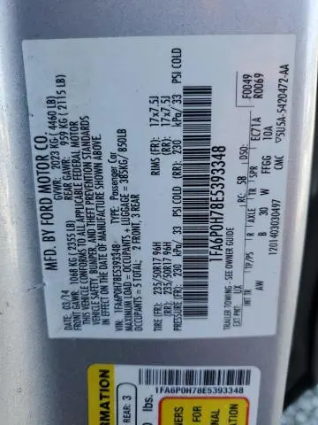 2014 FORD FUSION SE  