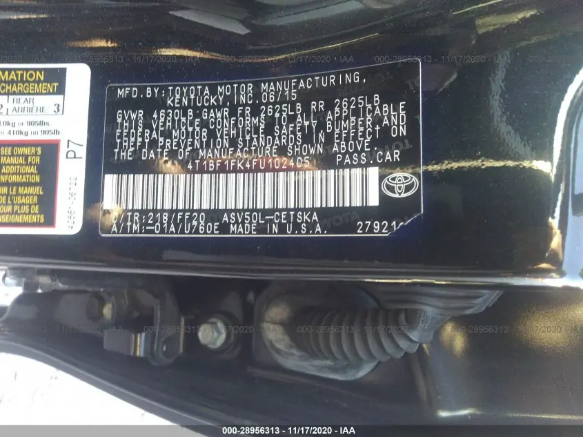 2015 TOYOTA CAMRY SE