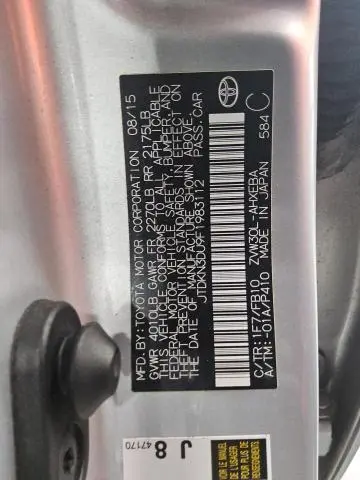 2015 TOYOTA PRIUS   