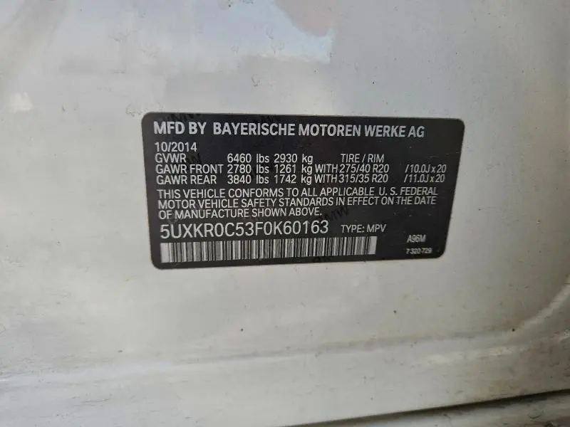 2015 BMW X5 XDRIVE35I  