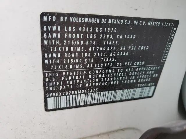 2022 VOLKSWAGEN TAOS SE  
